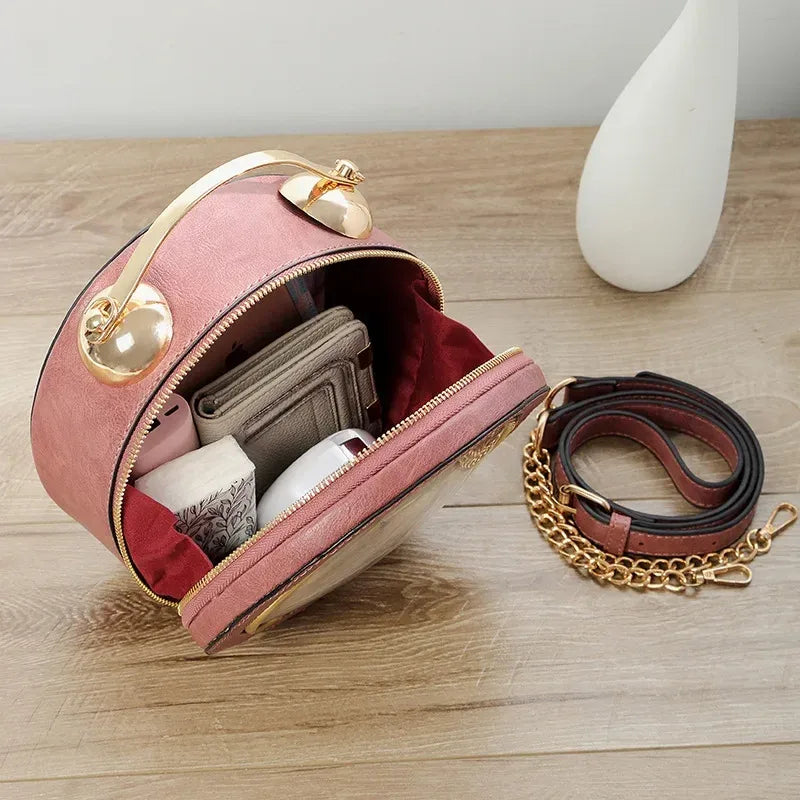 Vintage Handbag Round Clock Bag