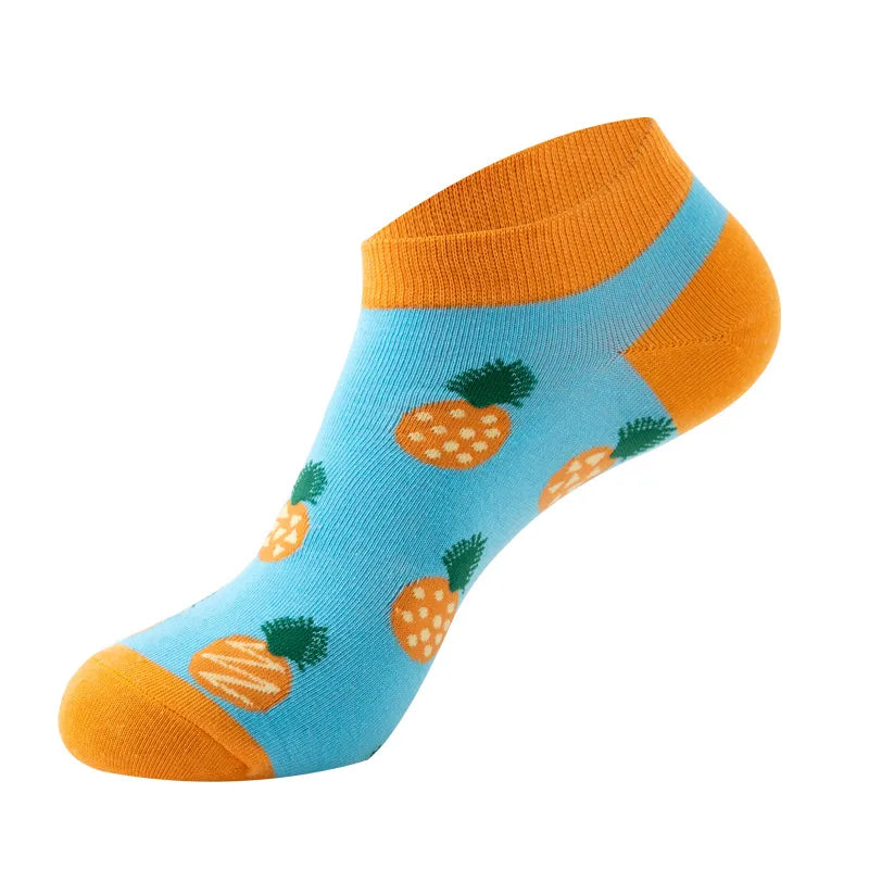 Unisex Cute Modern Style Fruit Strawberry Watermelon Cotton Ankle Socks A Pair