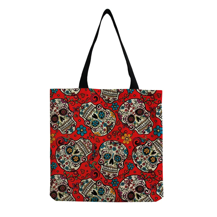 Unisex Casual Punk Skull Shopping bags