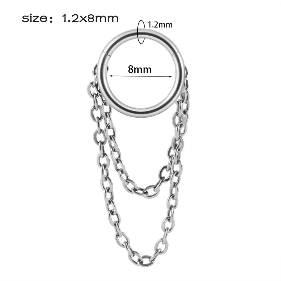1 Piece Nose Rings & Studs Hip-Hop Round 304 Stainless Steel Rhinestone Copper Plating Rhinestones Zircon
