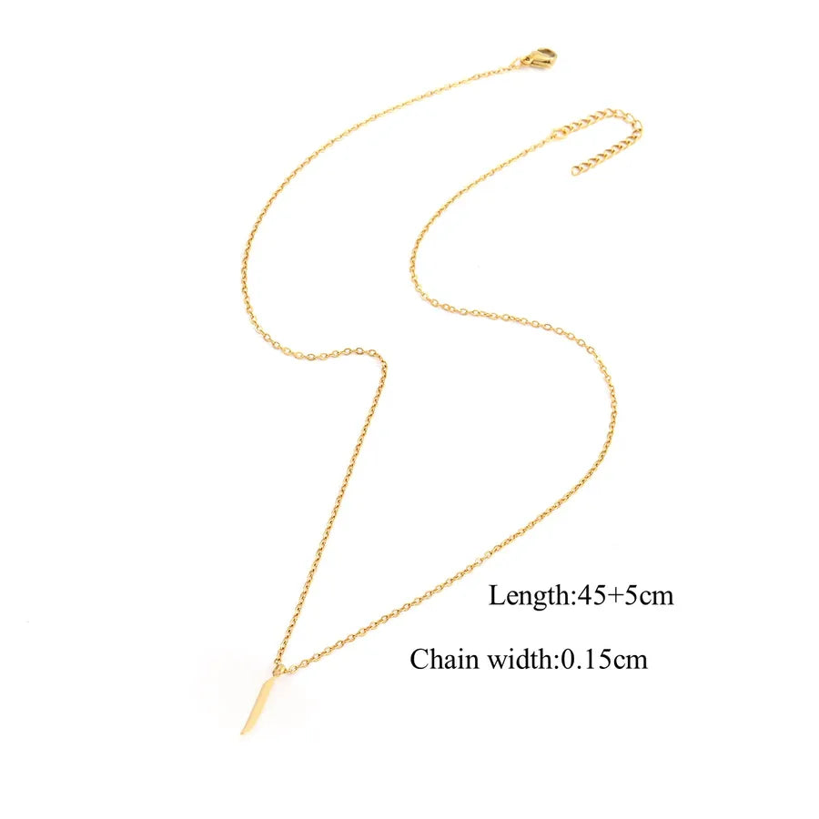 Wholesale Jewelry Casual Simple Style Arabic Letters 201 Stainless Steel 304 Stainless Steel cable chain Pendant Necklace