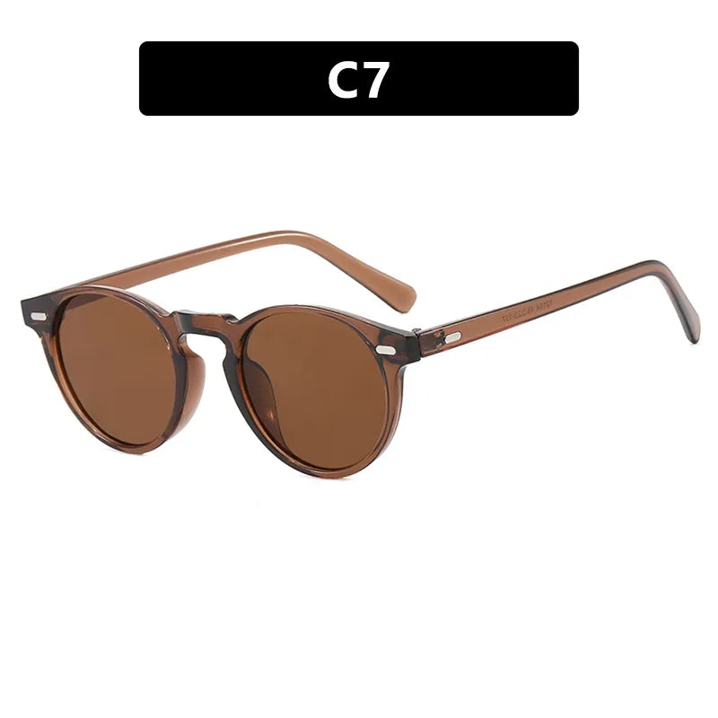 Retro Punk Commute Glasses Ac Round Frame Full Frame Men's Sunglasses