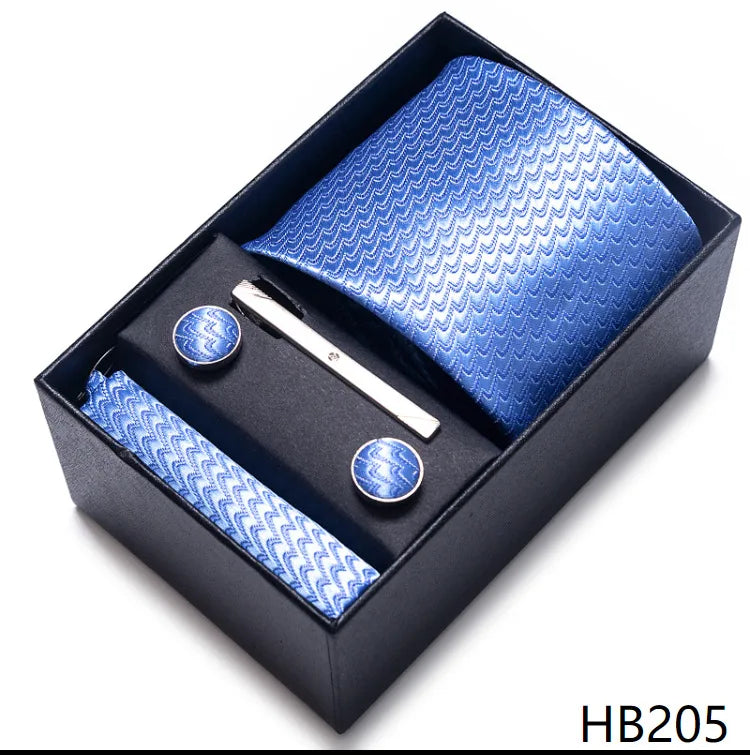 simple style geometric solid color polyester yarn men's cufflinks lavalier tie