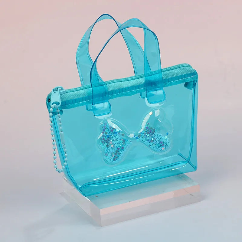 Women's Solid Color Bow Knot PVC Zipper Coin Purses