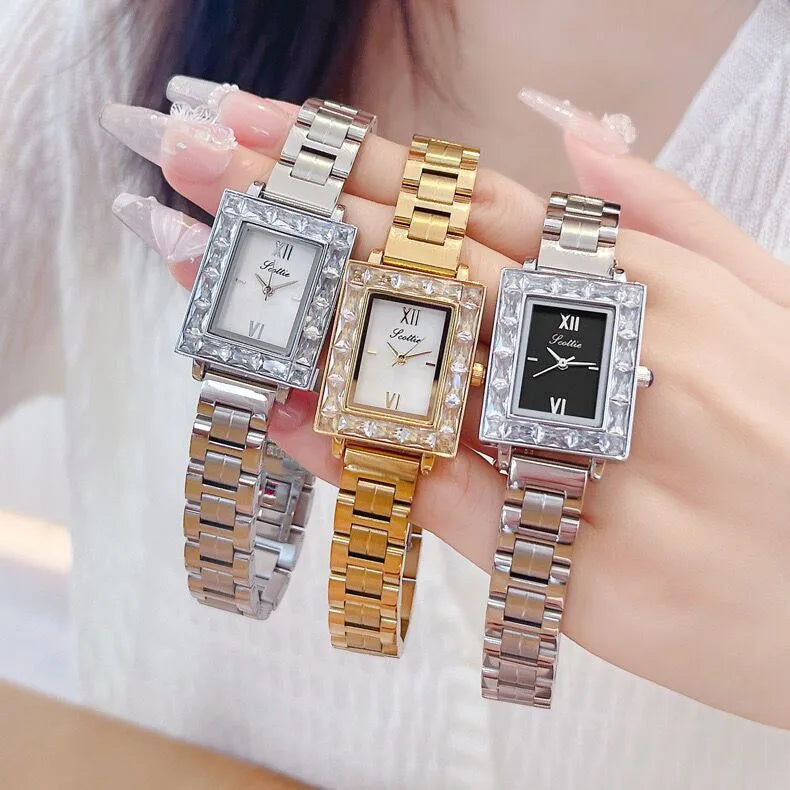 Shi Gaudi scottie9678 New Women's Watch Steel Band Watch Women's Square TikTok Live Explosions Little Red Riding Book