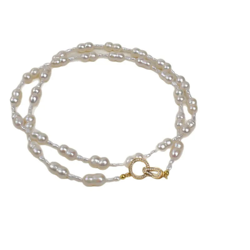 Elegant Long Natural Pearl Necklace Autumn Winter Vintage Fashion Sweater Chain Stylish Versatile Jewelry Accessory For Women
