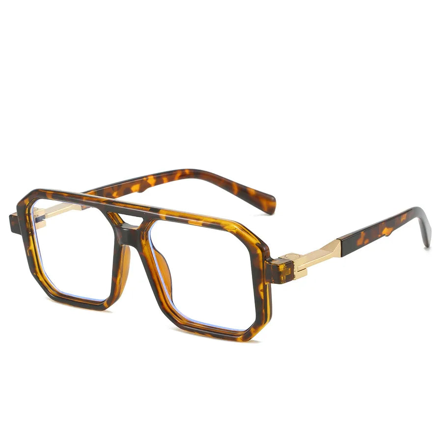 retro color block pc square full frame men's sunglasses