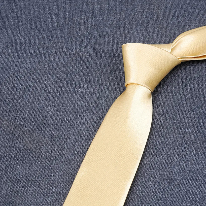formal solid color polyester satin unisex tie