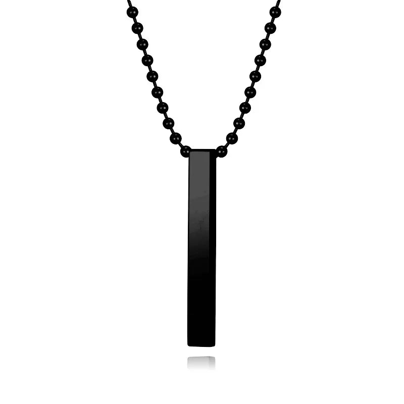 retro square solid color titanium steel polishing pendant necklace 1 piece