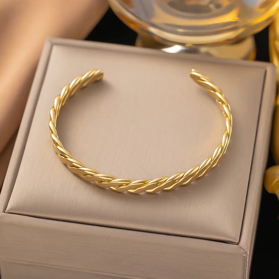 Elegant Simple Style Geometric 304 Stainless Steel Paperclip Chain cable chain Bracelets In Bulk