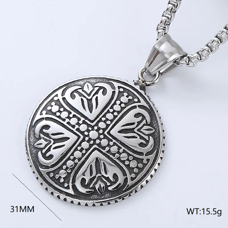 punk cross stainless steel men's pendant necklace