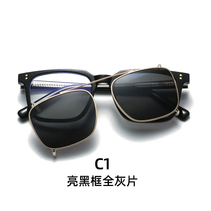 Casual Simple Style Solid Color Tac Round Frame Full Frame Men's Sunglasses