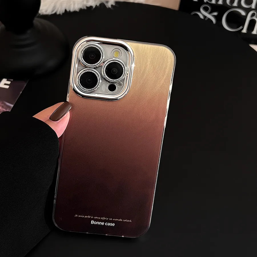 Fall Winter Brown Gradient Phone Case Full Cover Hard Shell For Apple 16Pro Max iPhone 15 Advanced 12 Compatible With Samsung Galaxy