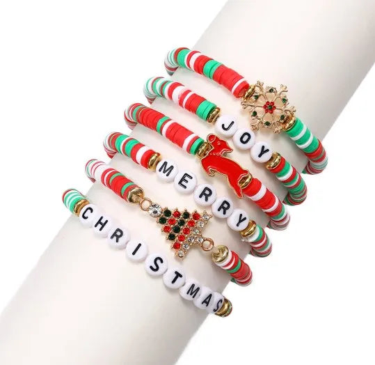 Simple Style Pumpkin Spider Bat soft clay Beaded Bracelets Christmas Wholesale