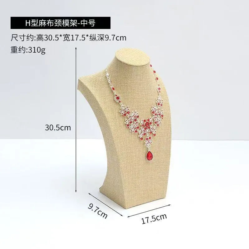 Modern Simplicity Jewelry Necklace Display Stand Counter Display Props Mannequin Pendant Holder Velvet Leather Material
