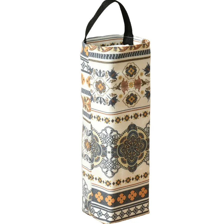 Japanese Style Leaves Plaid Butterfly Polyester storage bag
