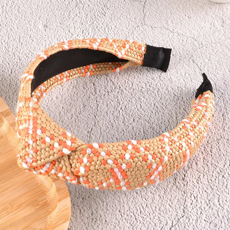 new simple straw braided hair band