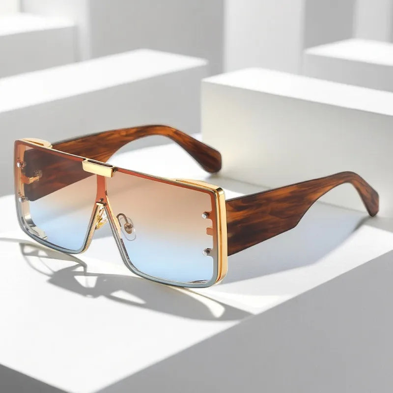 elegant basic solid color pc square full frame men's sunglasses