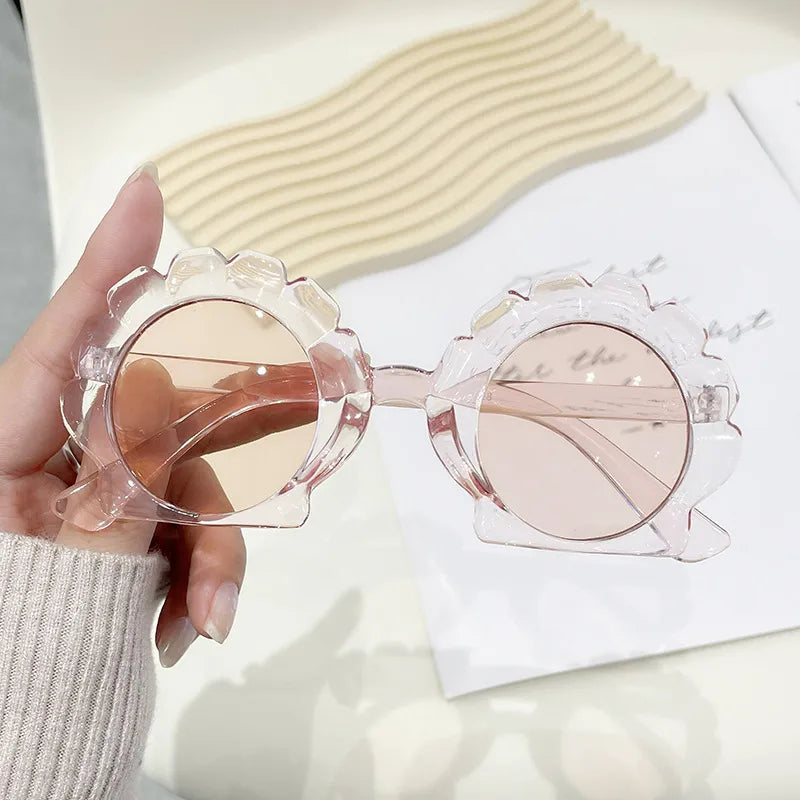 Cute Sweet Solid Color PC Special-Shaped Mirror Full Frame Kids Sunglasses