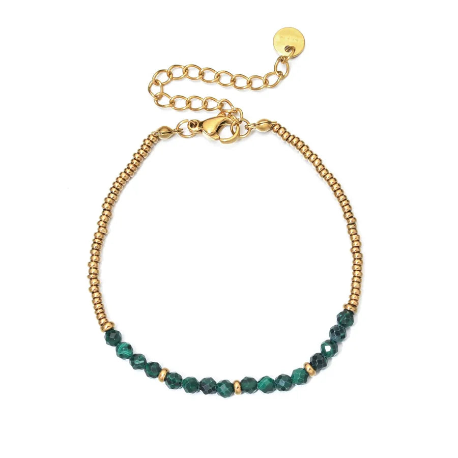 Vintage Style Geometric natural stone Beaded Chain Bracelets In Bulk