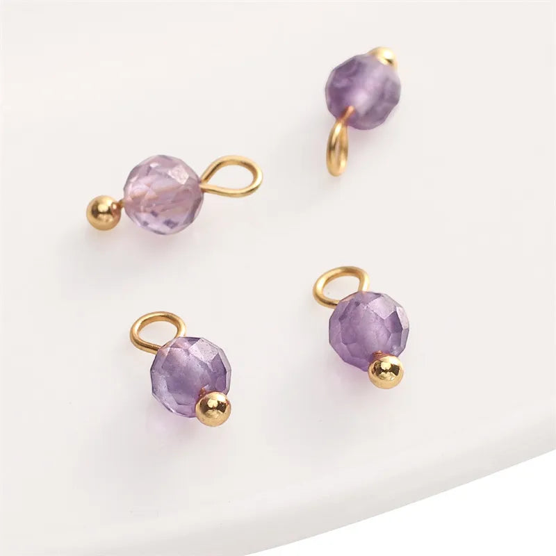 Handmade Natural Stone Pendant Beads Small Drop Earrings Bracelet Necklace Weaving Material Accessories Simple Style Jewelry