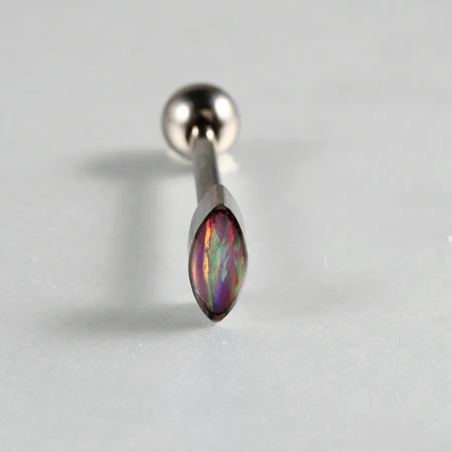 1 Piece Lip Rings Casual Elegant Vacation Coffin Horse Eye G23 Titanium Resin Opal Polishing Resin Opal Tongue Rings