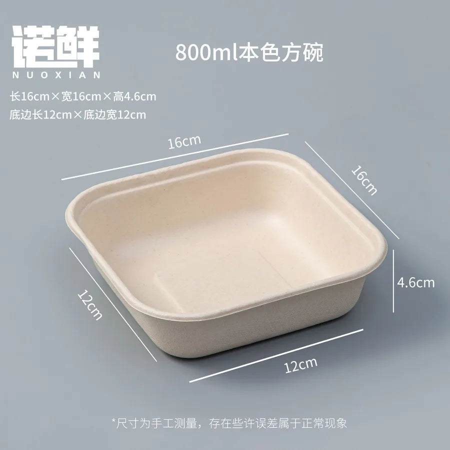 Disposable paper bowl tableware set paper bowl commercial household bowl degradable whole box disposable round bowl