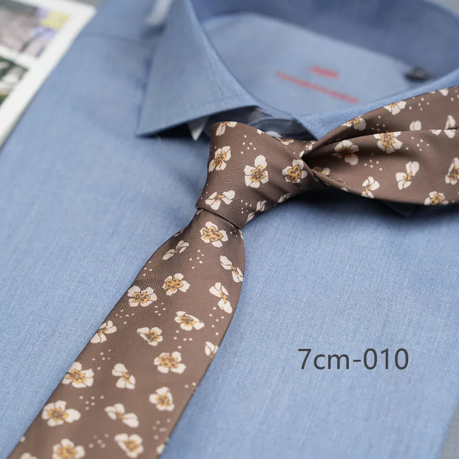 Casual Ditsy Floral Rhombus Polyester Yarn Men's Tie