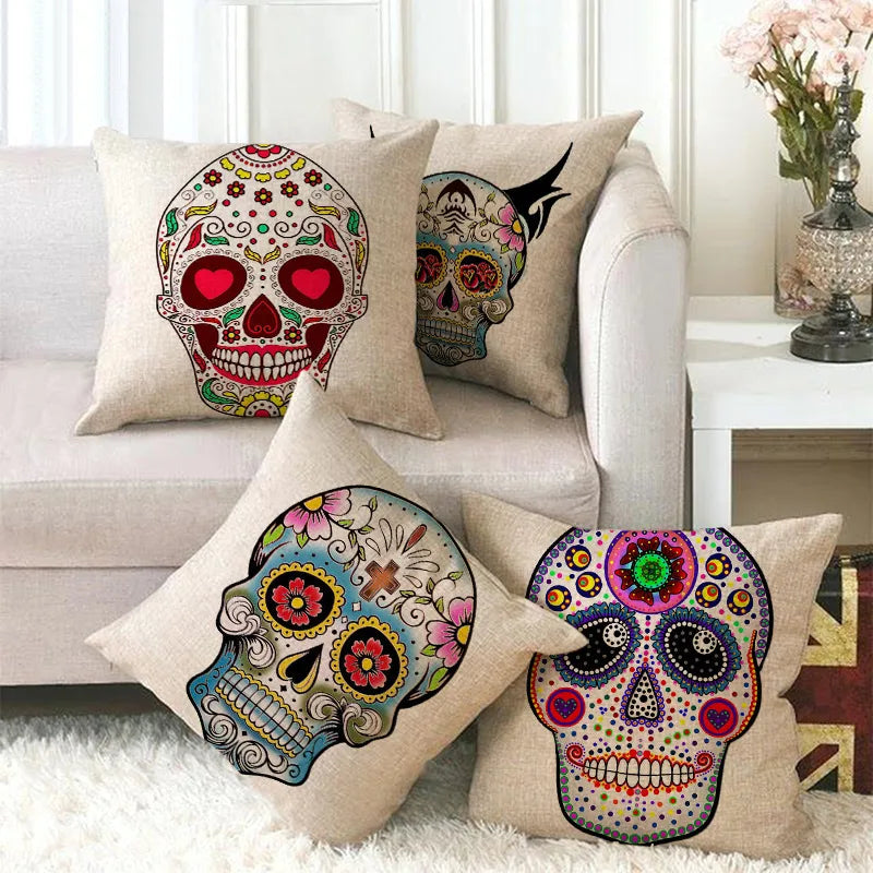 Halloween Fashion Skull Linen Couch & Sofa Decor
