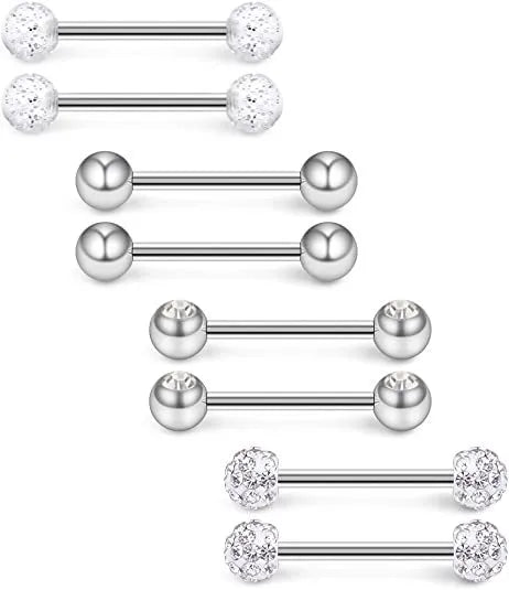 1 Set Nipple Rings & Studs Simple Style Classic Style Color Block 304 Stainless Steel Plating Nipple Rings & Studs