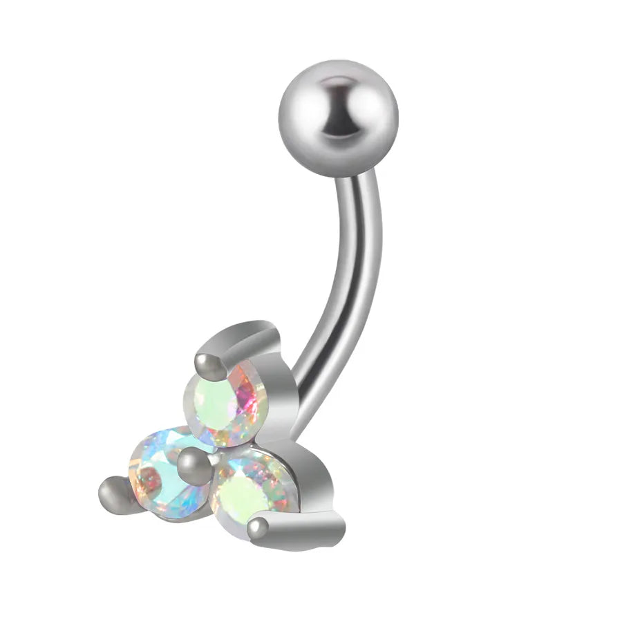 1 Piece Eyebrow Studs Casual Elegant Vacation Triangle Heart Shape Flower G23 Titanium Inlay Opal Zircon Eyebrow Studs