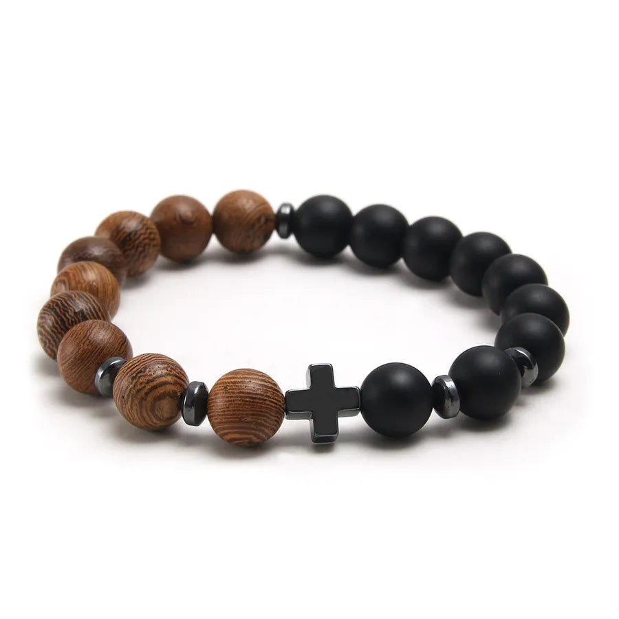 retro round wood polishing bracelets