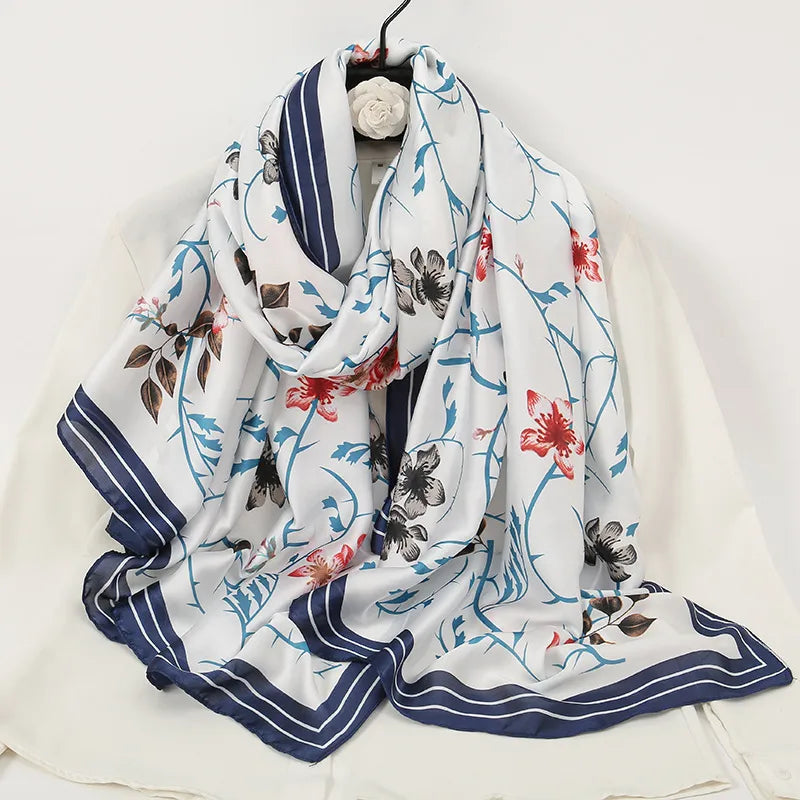 women's lady flower cloud brocade printing scarf