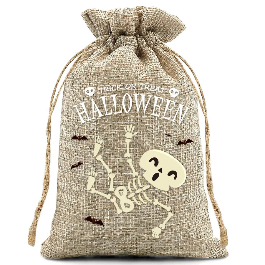 Halloween Linen Bag Easter Linen Bag Children Party Candy Storage Bag Festival Celebration Supplies Party Printing Material