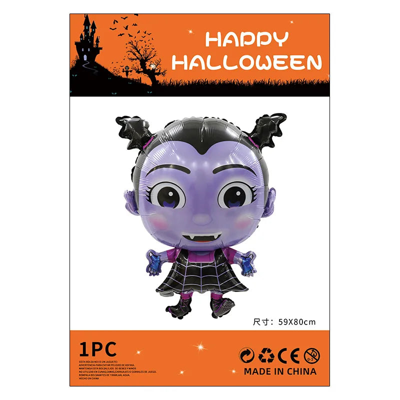 Halloween Decorations Pumpkin Spider Back Card Single Aluminum Foil Balloon Ghost Festival Skull Funny Bar Balloon