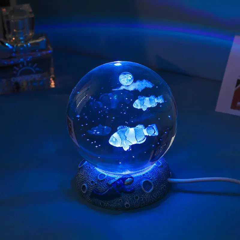 romantic simple style fish artificial crystal indoor