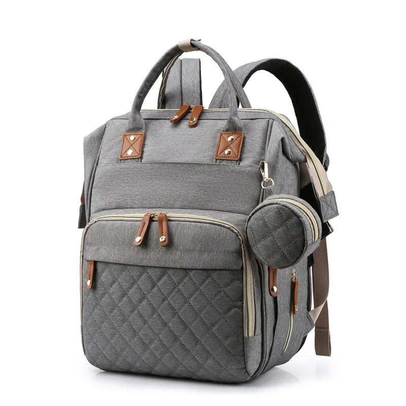 Solid Color Daily Street Shopping Diaper Backpack