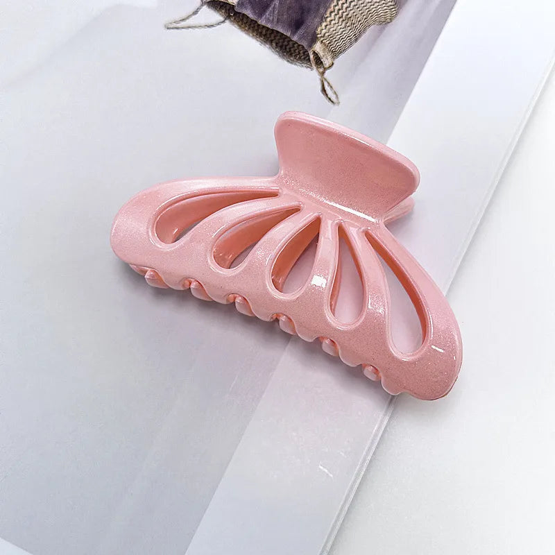 Thick Acrylic Hair Clips Cute Sweet Dopaamine Crown Grab Clips Shark Fin Sensation Solid Color Hair Clips For Women