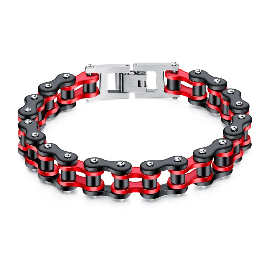 Punk Geometric Titanium Steel Asymmetrical Plating Men's Bracelets