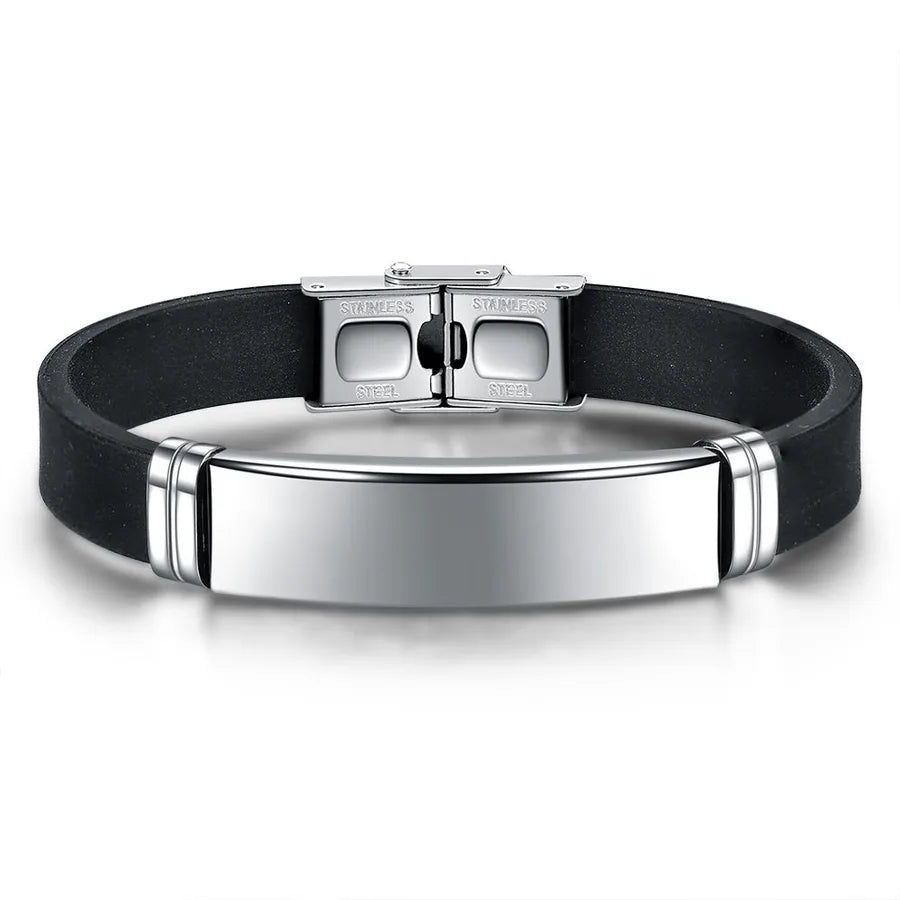 new retro style titanium steel men's leather bracelet