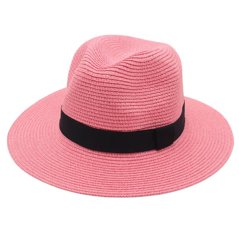 Unisex Vacation Classic Style Solid Color Big Eaves Straw Hat