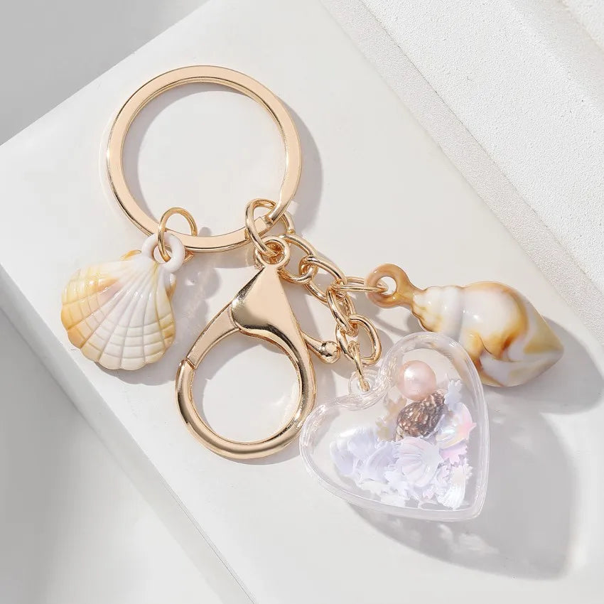 Marine Style Starfish Conch Arylic Unisex Bag Pendant Keychain