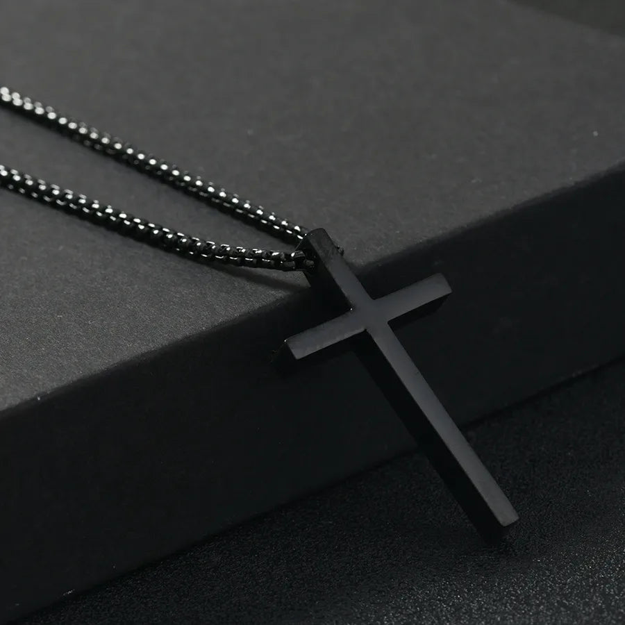 hip-hop cross stainless steel polishing plating men's pendant necklace