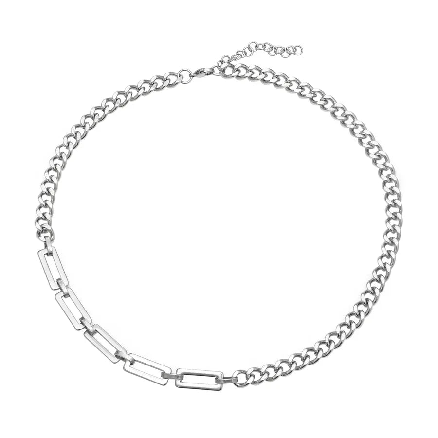 Hip-Hop Solid Color 304 Stainless Steel Polishing 18K Gold Plated Men's Necklace