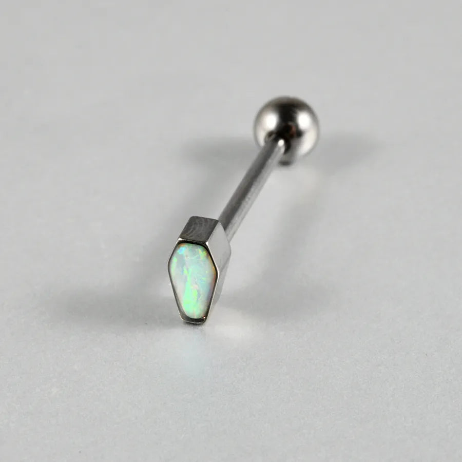 1 Piece Lip Rings Casual Elegant Vacation Coffin Horse Eye G23 Titanium Resin Opal Polishing Resin Opal Tongue Rings