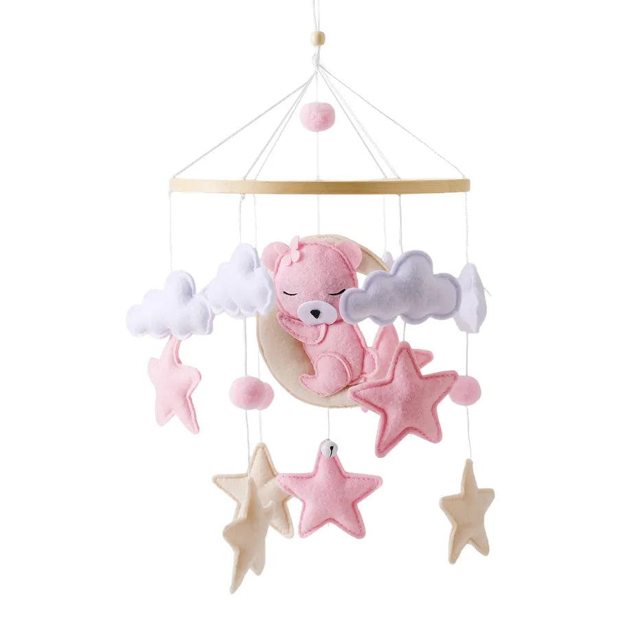 Nordic Style Felt Animal Bed Bell Hanging Decoration Baby Infant Carriage Hand Eye Coordination Hanging Ornament Bed Bell