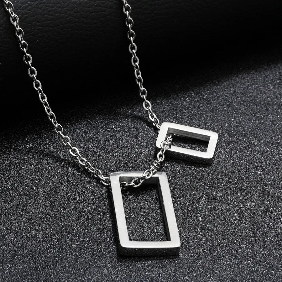 304 Stainless Steel 18K Gold Plated Classic Style Polishing Solid Color Pendant Necklace