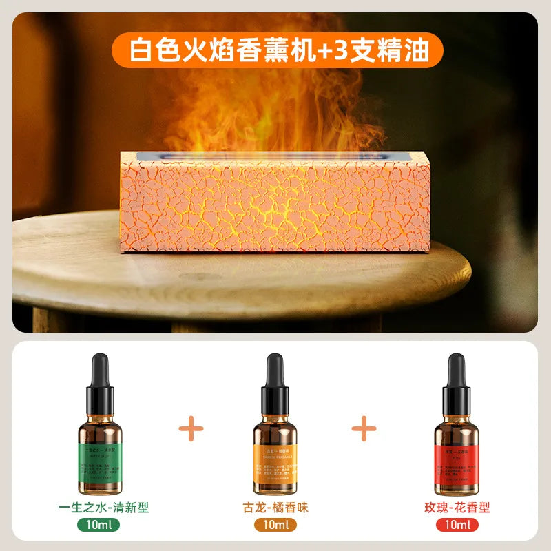 colorful 3d simulation flame aromatherapy Machine usb home office atmosphere air humidifying flame humidifier