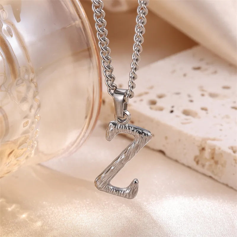 Wholesale Jewelry Sweet Simple Style Artistic Letter 201 Stainless Steel 304 Stainless Steel 18K Gold Plated Plating Pendant Necklace