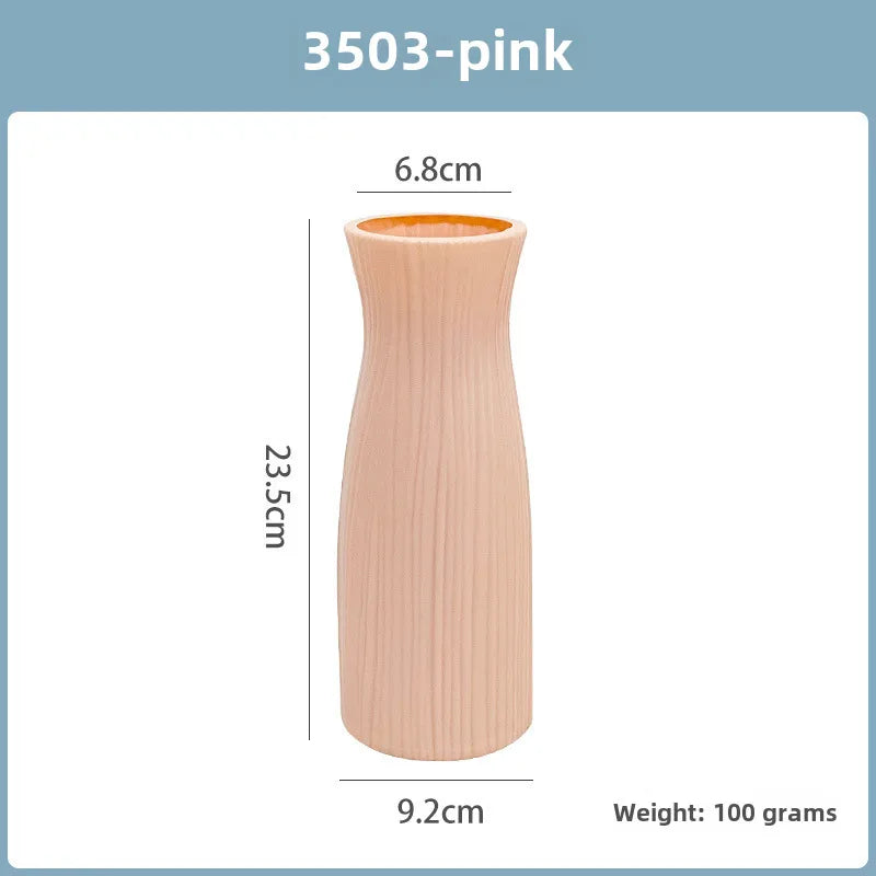 Imitation Ceramic Vase Nordic Plastic Vase Morandi Living Room Ornaments Vase Hydroponic Creative Vase Wholesale